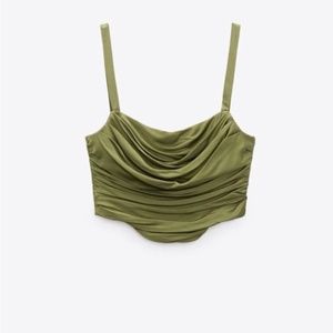 Zara Green Satin Corset